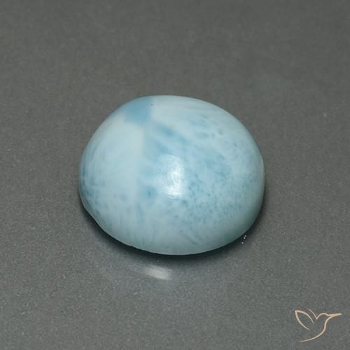 larimar Azul claro natural de 6.37 ct, Redondo, Opaco