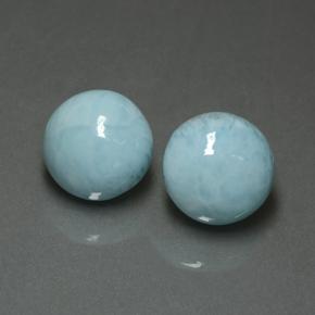 Gemas de larimar Azul verdoso claro natural de 12.17 ct, Corte Redondo, Opaco