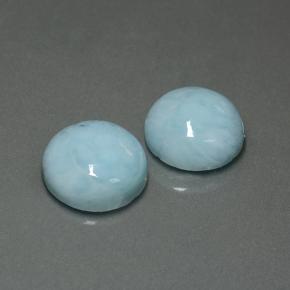 Gemas de larimar Azul verdoso claro natural de 12.17 ct, Corte Redondo, Opaco