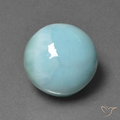 6.92ct Natural Azul claro larimar, Redondo, Opaco