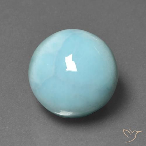 larimar Azul claro natural de 6.92 ct, Redondo, Opaco