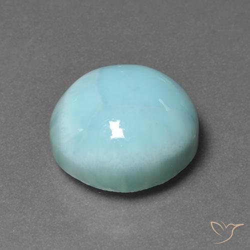 larimar Azul claro natural de 6.92 ct, Redondo, Opaco