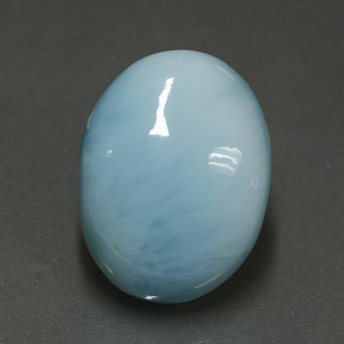 Larimar azul natural de 7,62 ct, corte óvalo, opaco