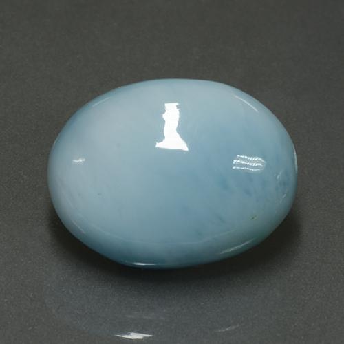 Larimar azul natural de 7,62 ct, corte óvalo, opaco