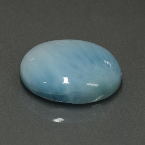 Larimar azul natural de 7,62 ct, corte óvalo, opaco