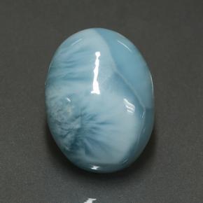 Larimar azul natural de 8,88 ct, corte óvalo, opaco