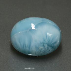 Larimar azul natural de 8,88 ct, corte óvalo, opaco