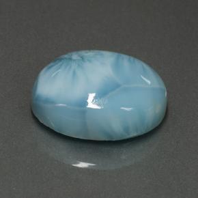 Larimar azul natural de 8,88 ct, corte óvalo, opaco