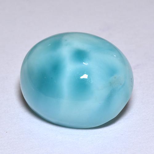 Larimar azul natural de 4,78 ct, corte óvalo, opaco