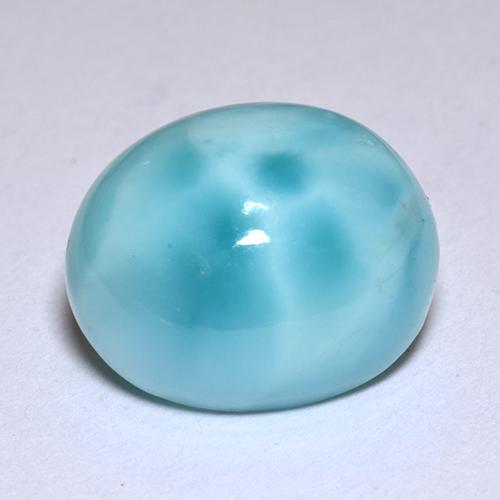 Larimar azul natural de 4,78 ct, corte óvalo, opaco