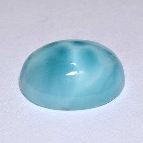 Larimar azul natural de 4,78 ct, corte óvalo, opaco