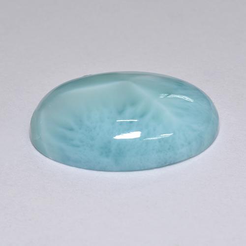 Larimar azul natural de 9,39 ct, corte óvalo, opaco