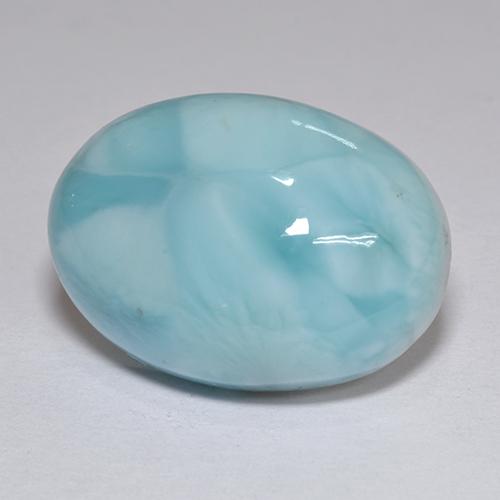 larimar Azul natural de 13.07 ct, Corte Óvalo, Opaco