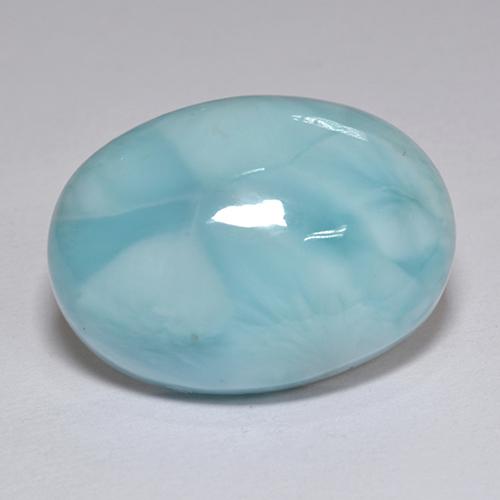 larimar Azul natural de 13.07 ct, Corte Óvalo, Opaco