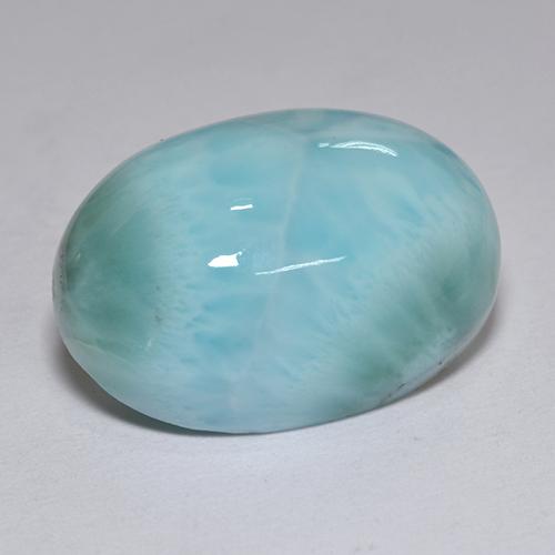larimar Azul natural de 11.22 ct, Corte Óvalo, Opaco