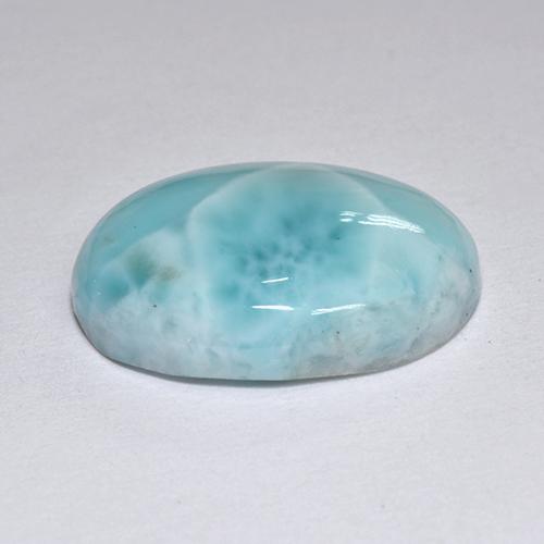 Larimar azul natural de 7,36 ct, corte óvalo, opaco