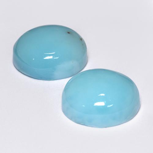 Gemas de larimar turquesa natural de 7,23 ct, corte redondo, opaco