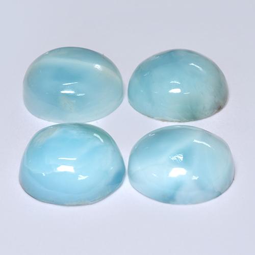 Gemas de larimar turquesa natural de 14,19 ct, corte redondo, opaco
