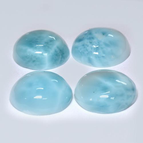 Gemas de larimar turquesa natural de 12,18 ct, corte redondo, opaco