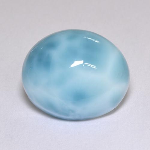 Larimar azul natural de 5,05 ct, corte óvalo, opaco