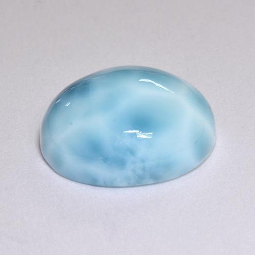 Larimar azul natural de 5,05 ct, corte óvalo, opaco