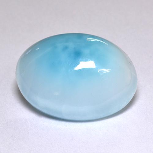 Larimar azul natural de 5,51 ct, corte óvalo, translúcido