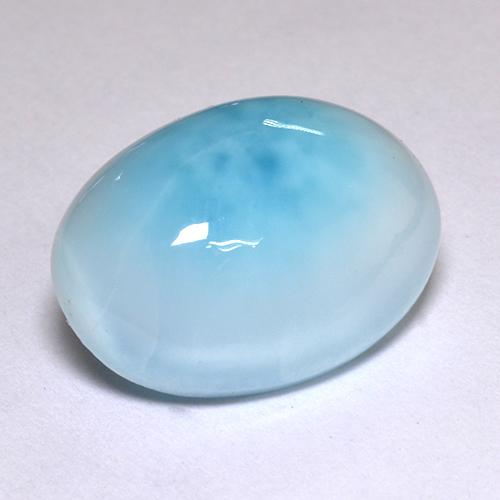 Larimar azul natural de 5,51 ct, corte óvalo, translúcido