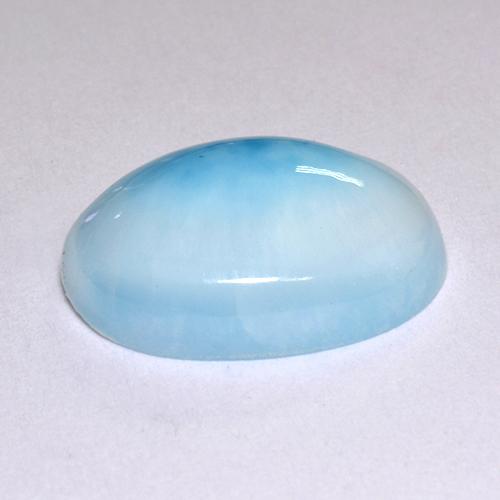 Larimar azul natural de 5,51 ct, corte óvalo, translúcido