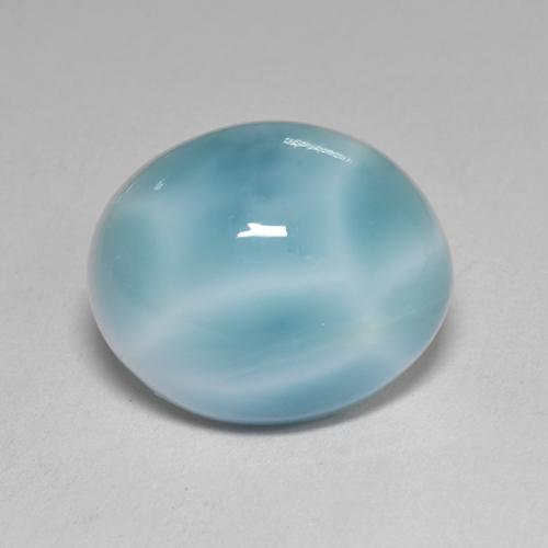 Larimar azul natural de 4,77 ct, corte óvalo, opaco