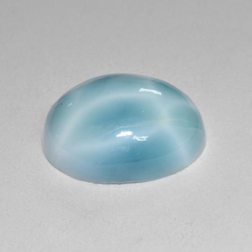 Larimar azul natural de 4,77 ct, corte óvalo, opaco