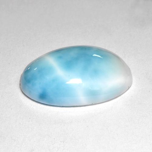 Larimar azul natural de 4,91 ct, corte óvalo, opaco