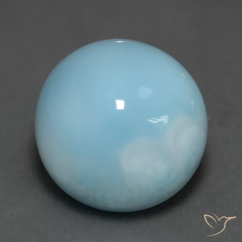 6.20ct Natural Azul agua larimar, Redondo, Translúcido