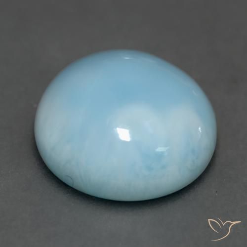 larimar Azul agua natural de 6.20 ct, Redondo, Translúcido