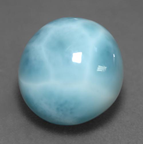 larimar Verde azulado claro natural de 5.77 ct, Corte Redondo, Opaco