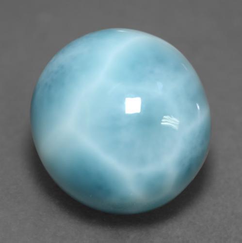 larimar Verde azulado claro natural de 5.77 ct, Corte Redondo, Opaco