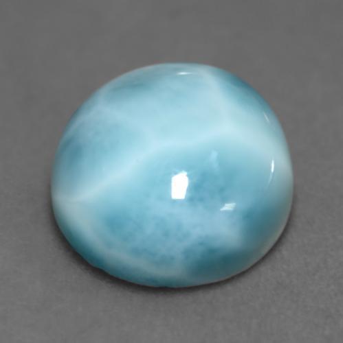 larimar Verde azulado claro natural de 5.77 ct, Corte Redondo, Opaco
