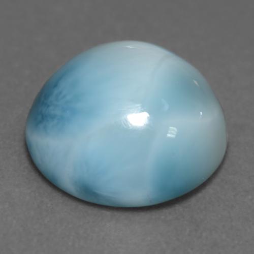 Larimar azul natural de 6,54 ct, corte redondo, opaco