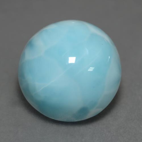 larimar Azul cielo claro natural de 6.64 ct, Corte Redondo, Opaco