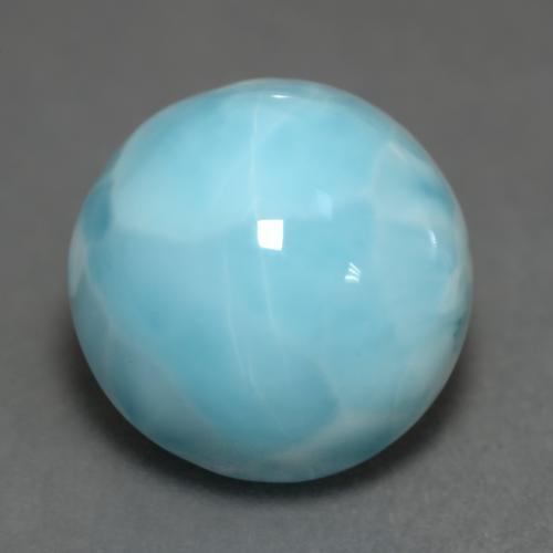larimar Azul cielo claro natural de 6.64 ct, Corte Redondo, Opaco