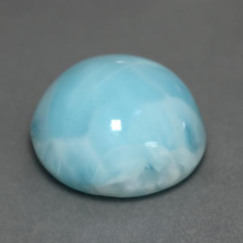 larimar Azul cielo claro natural de 6.64 ct, Corte Redondo, Opaco