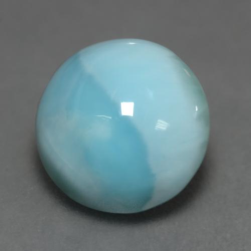 Larimar azul natural de 6,45 ct, corte redondo, opaco