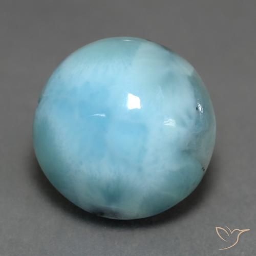 6.50ct Natural Azul claro larimar, Redondo, Opaco