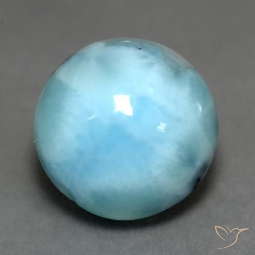 larimar Azul claro natural de 6.50 ct, Redondo, Opaco