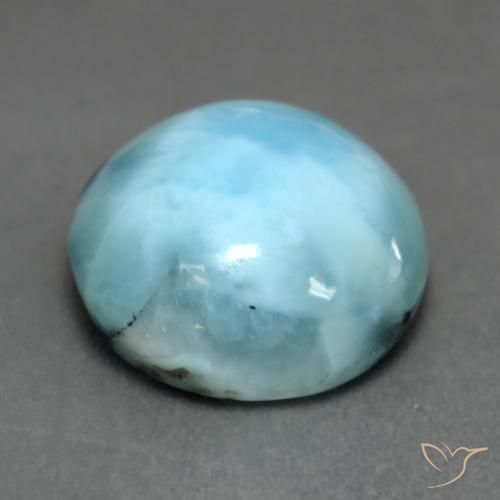 larimar Azul claro natural de 6.50 ct, Redondo, Opaco