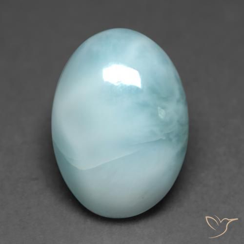 larimar Verde azulado claro natural de 4.97 ct, Ovalada, Translúcido