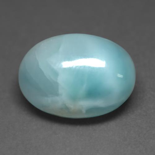 larimar Verde azulado claro natural de 6.65 ct, Corte Óvalo, Opaco