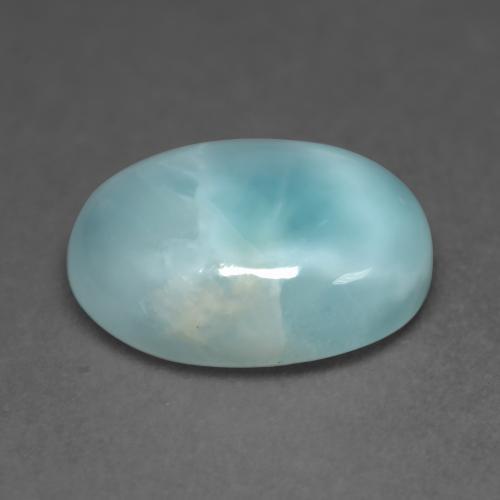 larimar Verde azulado claro natural de 6.65 ct, Corte Óvalo, Opaco