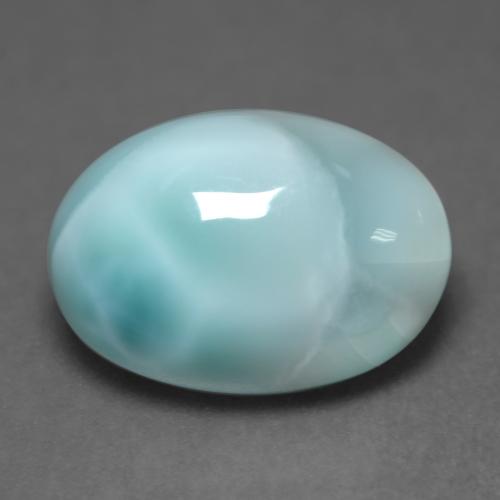 Larimar turquesa natural de 4,83 ct, corte óvalo, translúcido
