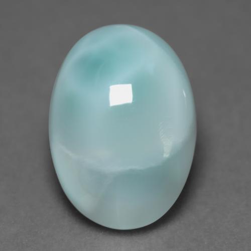 Larimar turquesa natural de 4,83 ct, corte óvalo, translúcido