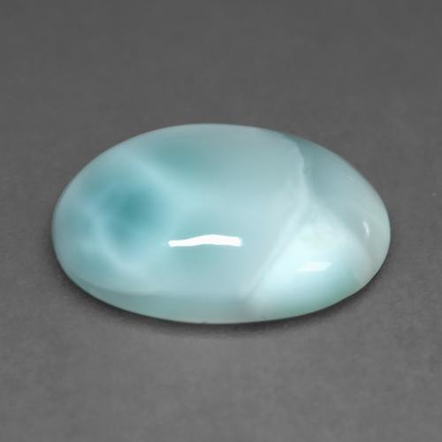 Larimar turquesa natural de 4,83 ct, corte óvalo, translúcido
